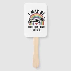 Vintage Straight But Kind Rainbow Pride Shirt_1 Hand Fan