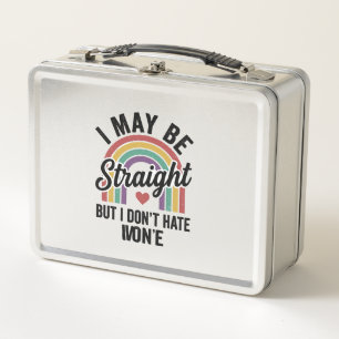 Vintage Straight But Kind Rainbow Pride Shirt_1 Metal Lunch Box