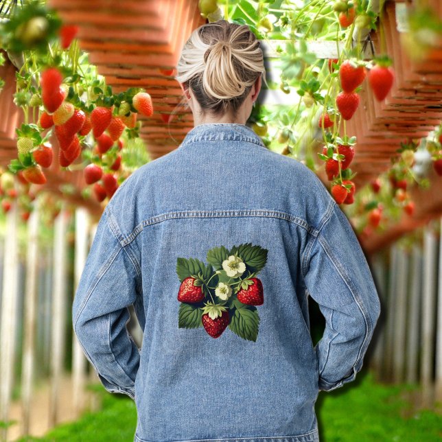 Vintage strawberries denim jacket (Creator Uploaded)