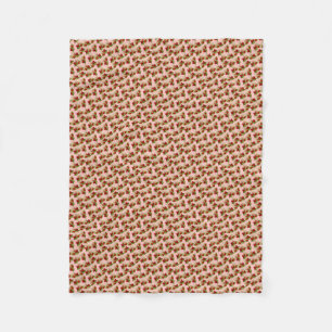 vintage strawberries fleece blanket