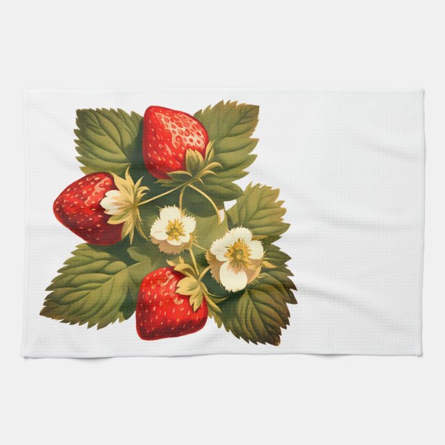 Vintage strawberries tea towel (Horizontal)
