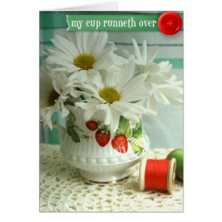 Vintage Strawberry Blessings-"My Cup Runneth Over"