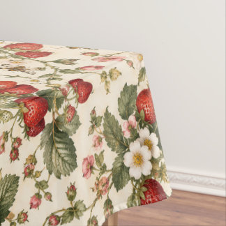 Vintage Strawberry Botanical Garden Pattern Tablecloth