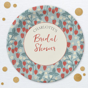 Vintage Strawberry Bridal Shower Paper Plate