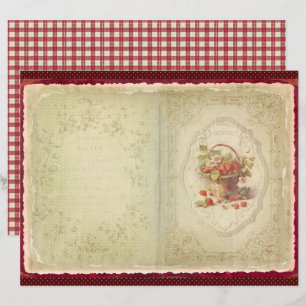 Vintage Strawberry Farm Scrapbook Paper