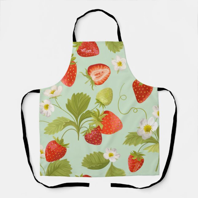 Vintage Strawberry Garden Apron (Front)