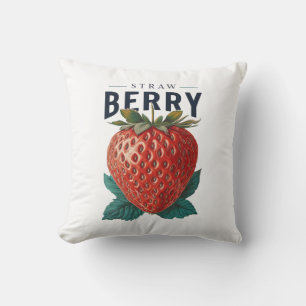 Vintage Strawberry Illustration Cushion