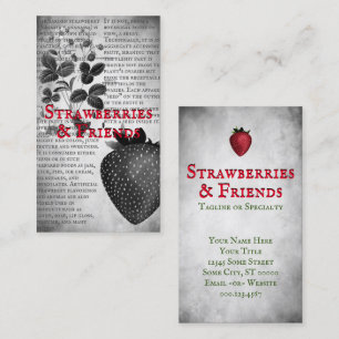 Vintage Strawberry Information Business Card