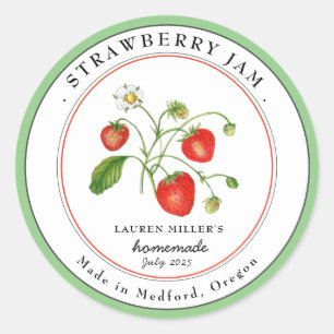 Vintage Strawberry Jam jar Canning label
