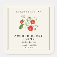 Vintage Strawberry Jam Jar Label