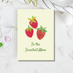 Vintage Strawberry Personalized Mothers Day Card