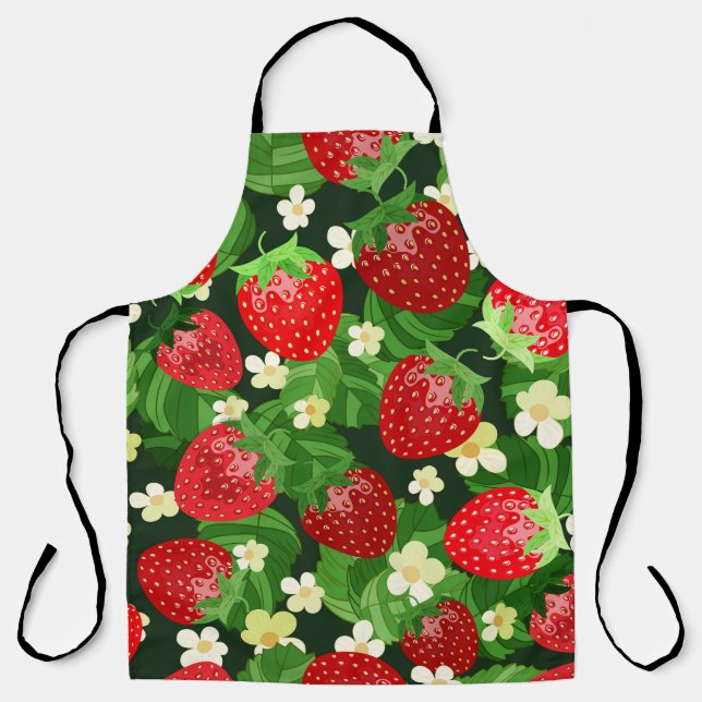 vintage strawberry seamless pattern. Background sw Apron (Front)
