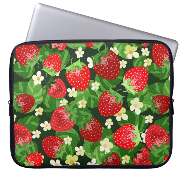 vintage strawberry seamless pattern. Background sw Laptop Sleeve (Front)
