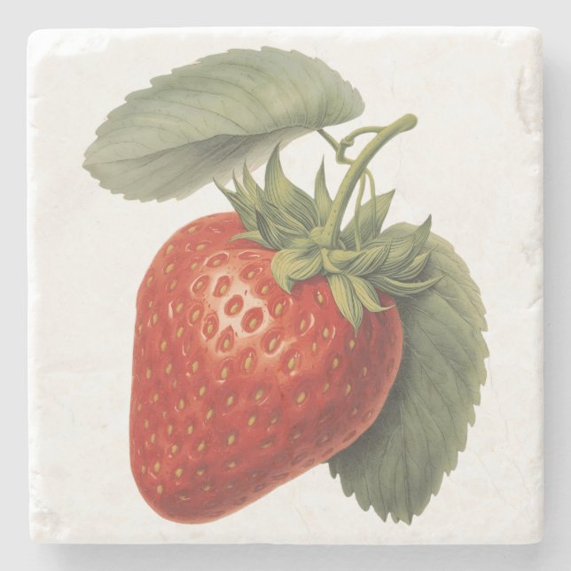 Vintage Strawberry  Stone Coaster (Front)