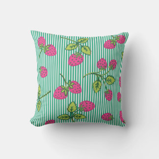 Vintage strawberry throw pillow