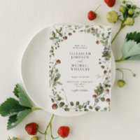 Vintage Strawberry Watercolor Summer Wedding