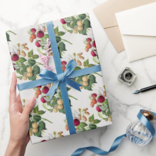 Vintage strawberry wrapping paper