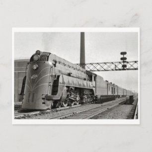 Vintage Streamline Steam Locomotive Postcard