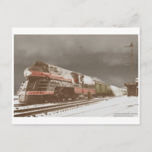 Vintage Streamline Steam Locomotive Postcard
