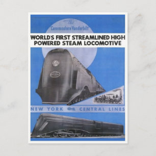 Vintage Streamline Steam Locomotive Postcard