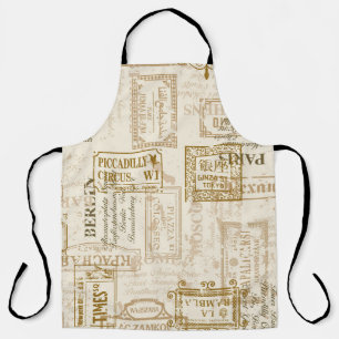 Vintage street signs seamless pattern in custom co apron