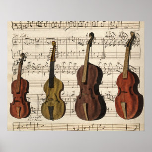 Vintage String Instruments Poster