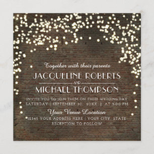 Vintage String Lights Industrial Warehouse Brick Invitation