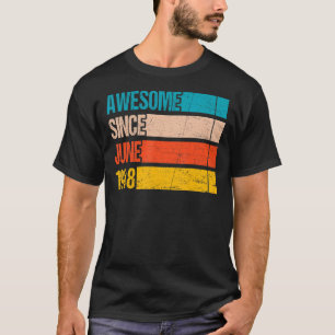 Vintage Stripe Colour Awesome Since June 1948 Birt T-Shirt