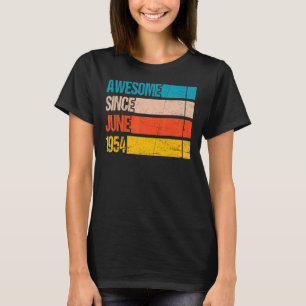 Vintage Stripe Colour Awesome Since June 1954 Birt T-Shirt
