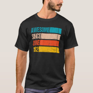 Vintage Stripe Colour Awesome Since June 1982 Birt T-Shirt
