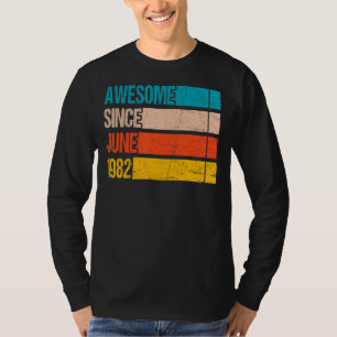 Vintage Stripe Colour Awesome Since June 1982 Birt T-Shirt
