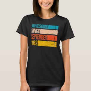 Vintage Stripe Colour Awesome Since September 1982 T-Shirt