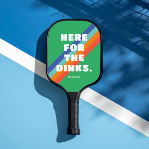 Vintage Stripe on Green Here for the Dinks Pickleball Paddle