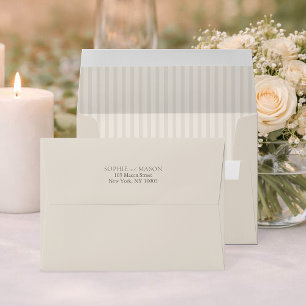Vintage Stripe Wedding Envelope with Liner