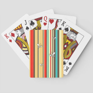 Vintage Striped Bee Plaiyng Poker Cards