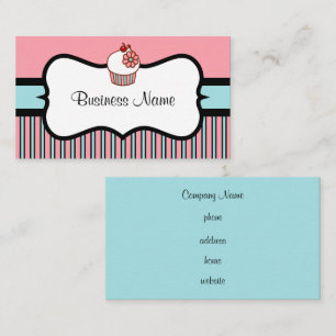 Vintage Striped Cupcake Business Card