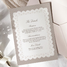 Vintage Striped Mocha Brown Wedding Details