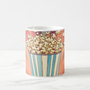 vintage striped popcorn cup, a classic desig coffee mug