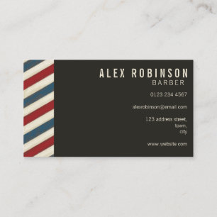 Vintage stripes barber business card