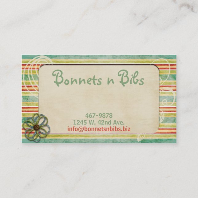 Vintage Stripes Business Card (Front)