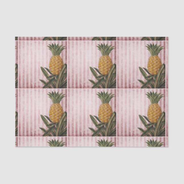 Vintage Stripes Pineapple Tissue Paper (Front)