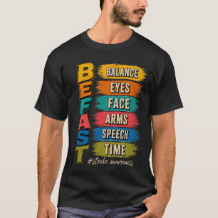 Vintage Stroke Awareness BE Fast Healthcare Worker T-Shirt