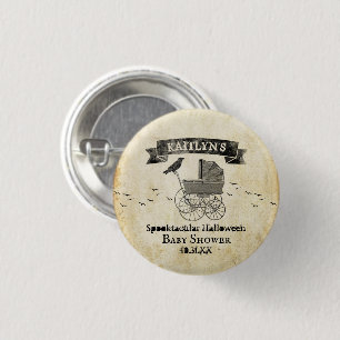 Vintage Stroller Halloween Baby Shower 3 Cm Round Badge