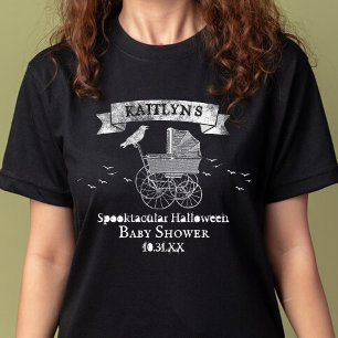 Vintage Stroller Halloween Baby Shower Tri-Blend Shirt