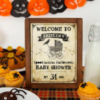 Vintage Stroller Halloween Baby Shower Welcome