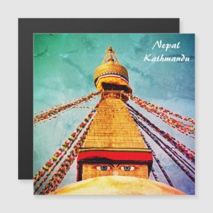 Vintage Stupa - Boudhanath, Kathmandu, Nepal Magnetic Invitation