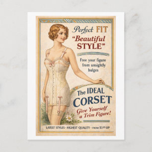 Vintage-Style 1920s Corset Advertisement Postcard
