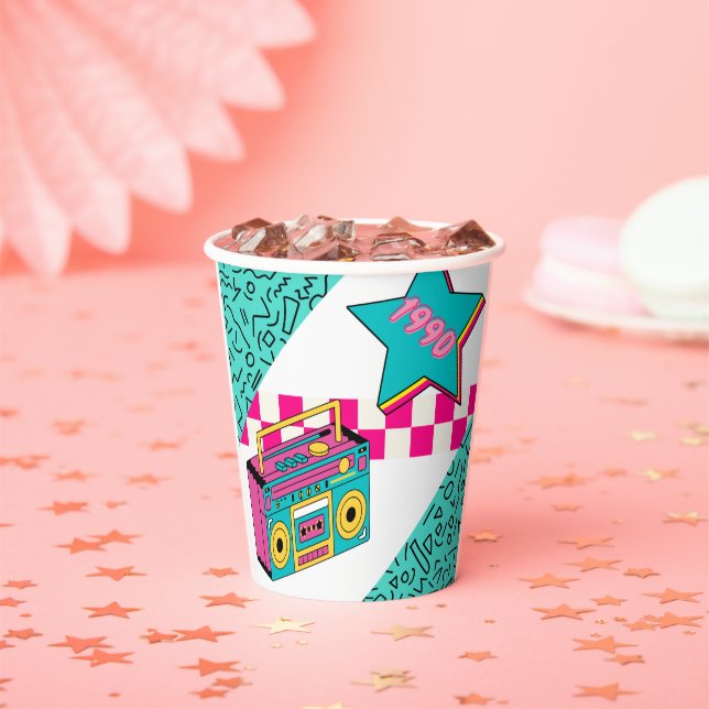 Vintage Style 1990 Stereo  Paper Cups (Insitu)