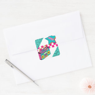 Vintage Style 1990 Stereo Square Sticker