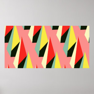 vintage style 3D geometric seamless pattern with r Poster